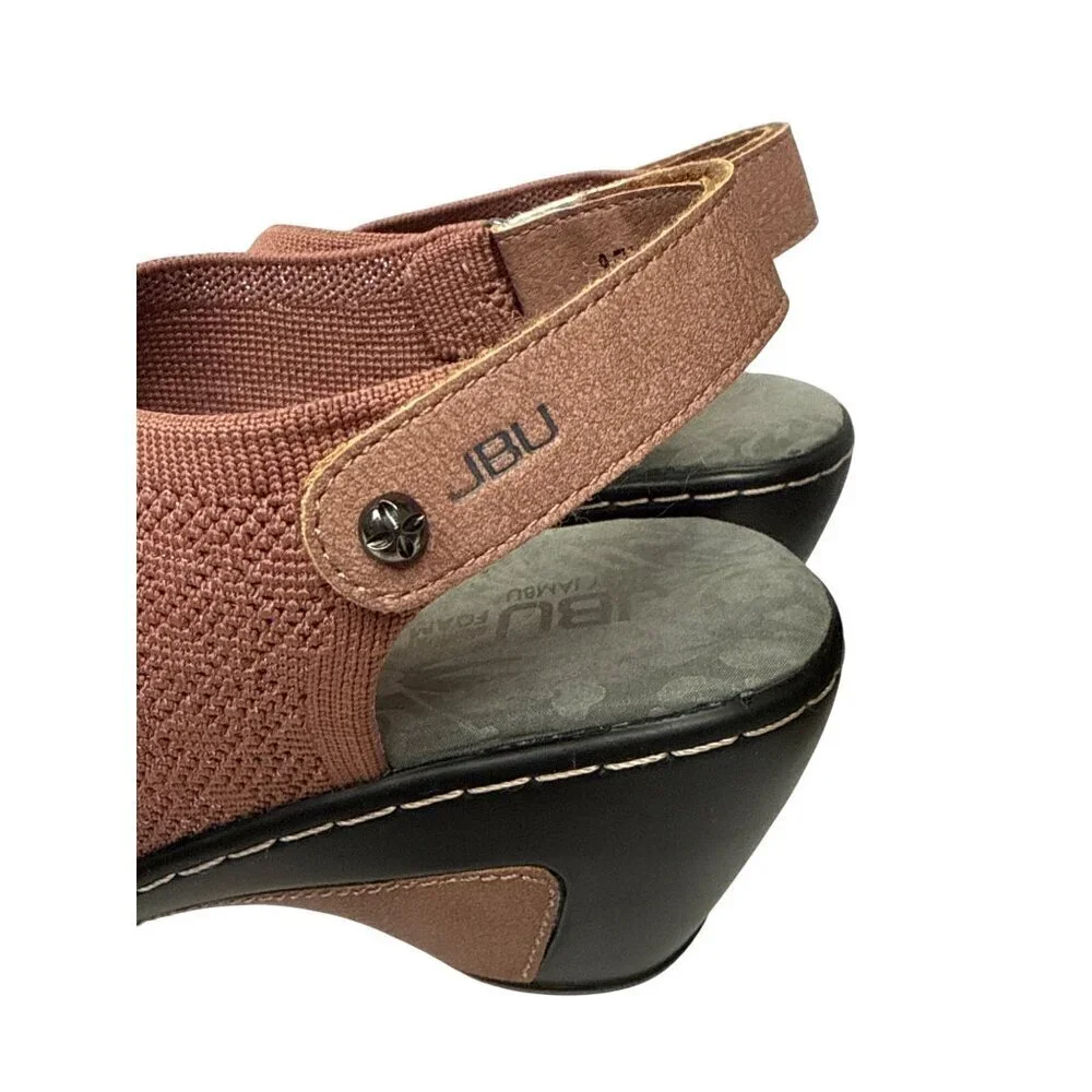 JBU Jamba Alyssa Women's Sandal Wedge Pink Rose Shimmer Lightweight 9.5 Wide